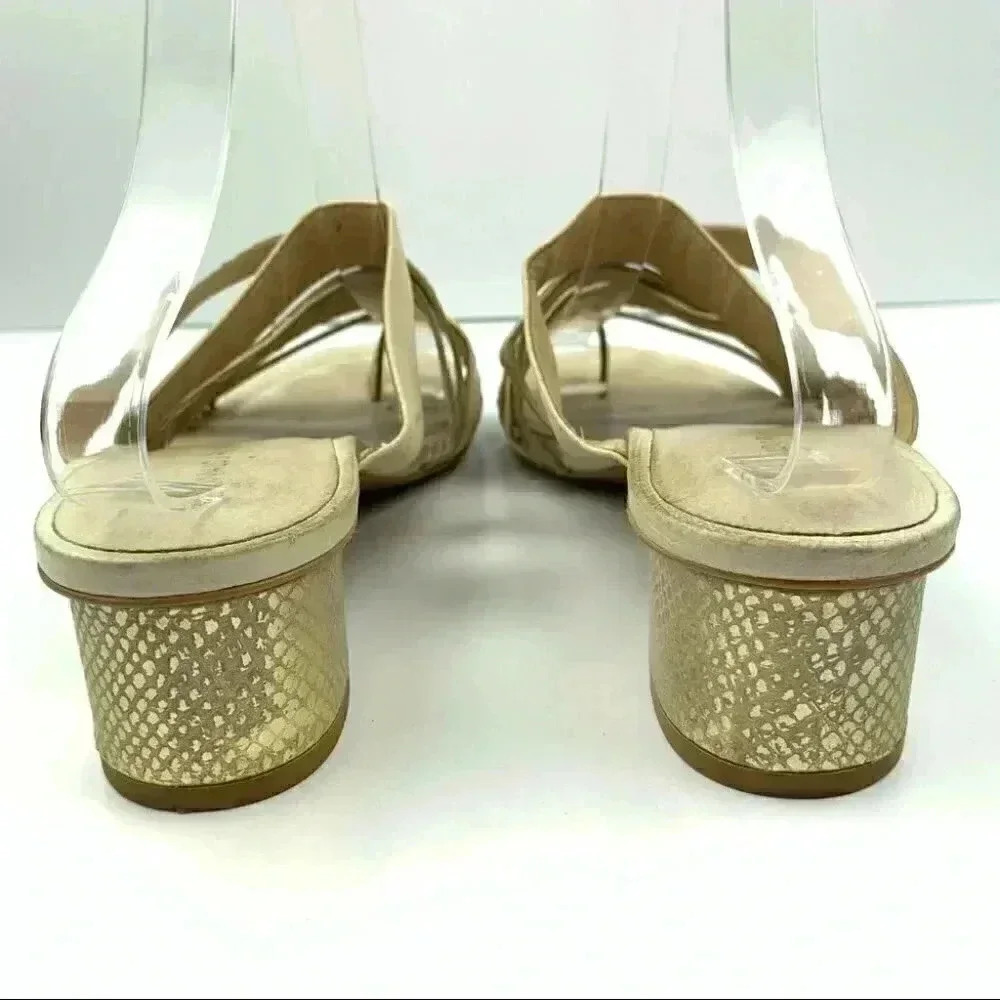 Donald j Pliner sandals 9.5 gold metallic leather - Picture 4 of 12